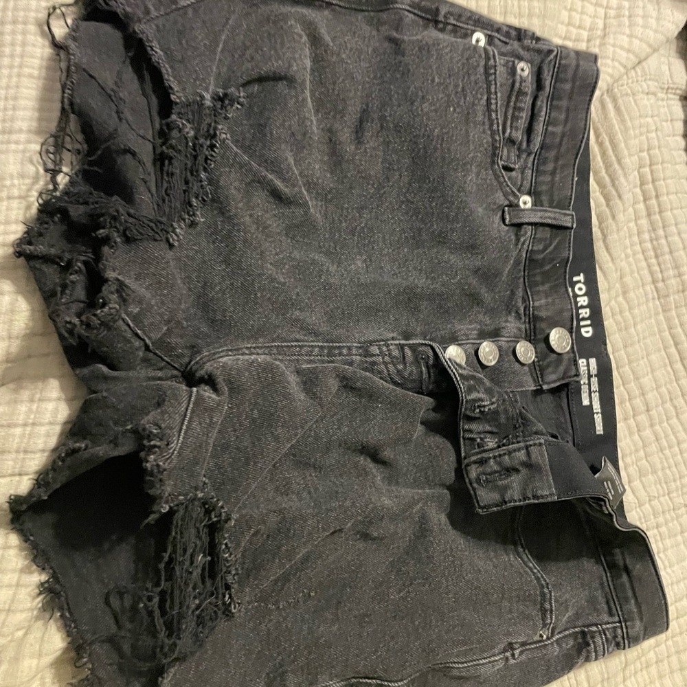 Torrid Black Denim Shorts 14
